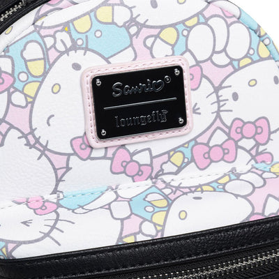 707 Street Exclusive - Loungefly Sanrio Hello Kitty Pastel Mini Backpack - Plaque Close Up