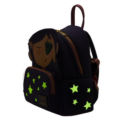 Loungefly Laika Coraline Stars Cosplay Mini Backpack - Glow in the Dark Side