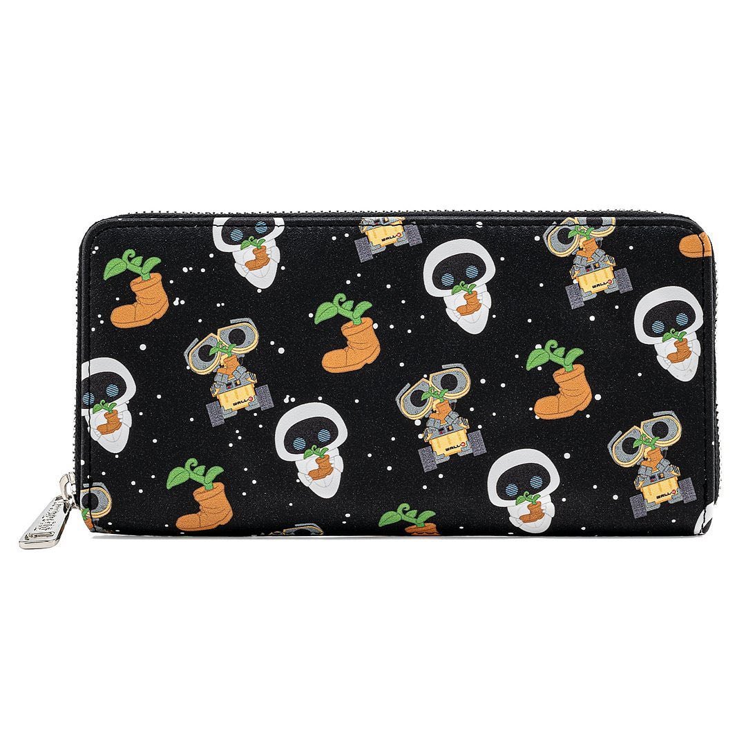 Funko POP! Loungefly Disney Pixar Wall-E & Eve Boot Earth Day Allover Print Zip-Around Wallet