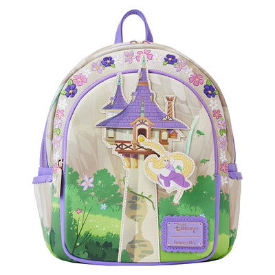 Loungefly Disney Tangled Rapunzel Swinging From Tower Mini Backpack - Front