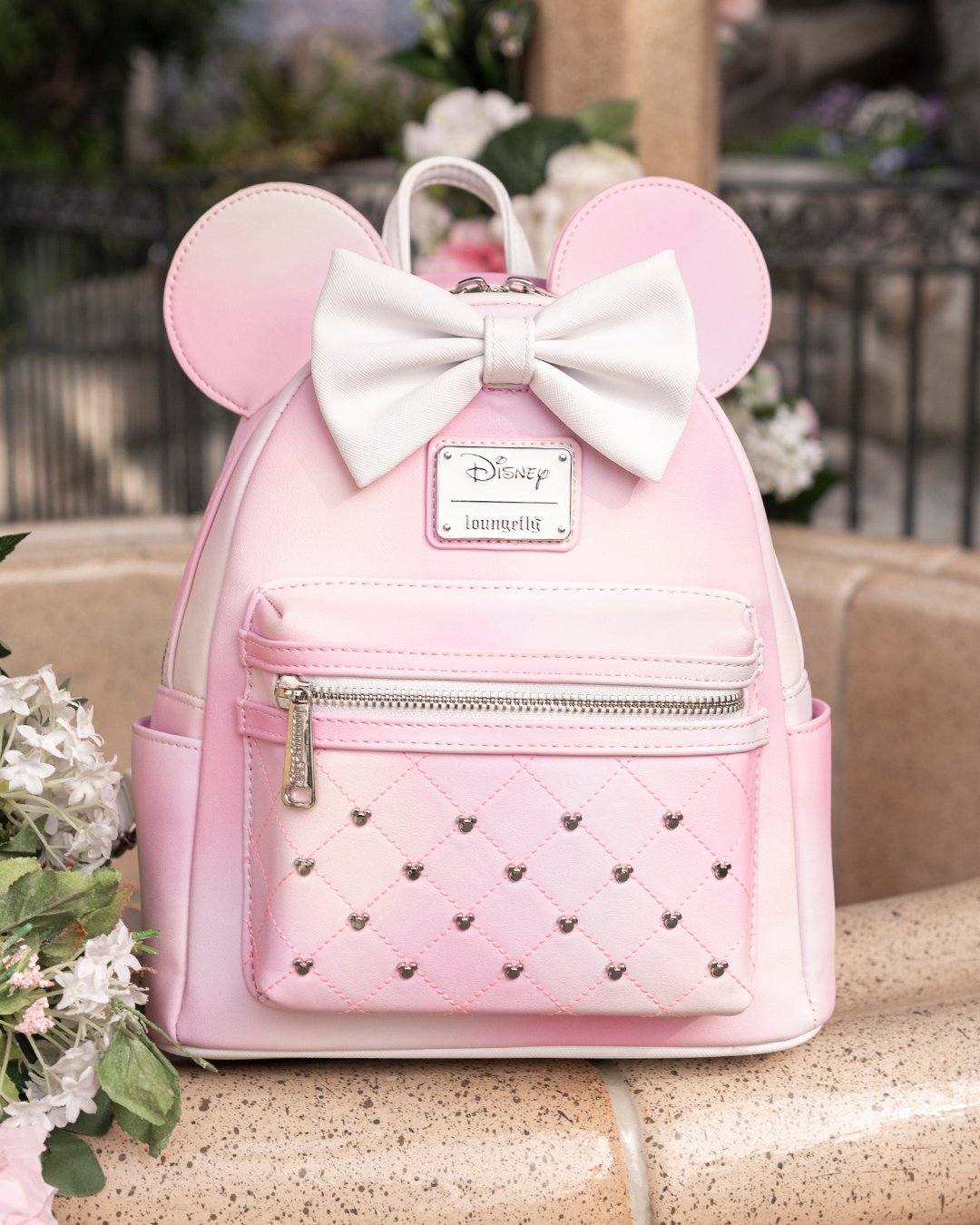 707 Street Exclusive - Loungefly Disney The Minnie Mouse Classic Series Mini Backpack - Sakura - Front Lifestyle - 671803455771