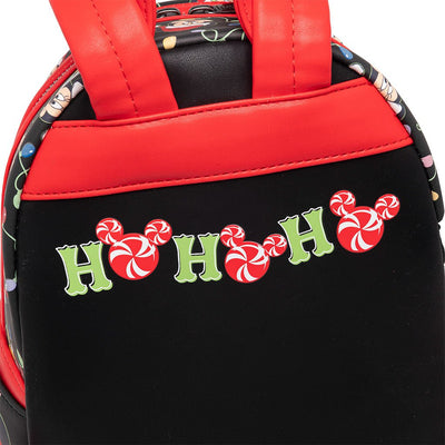707 Street Exclusive - Loungefly Disney Glow in the Dark Santa Mickey and Friends Christmas Lights Mini Backpack - Backside Print