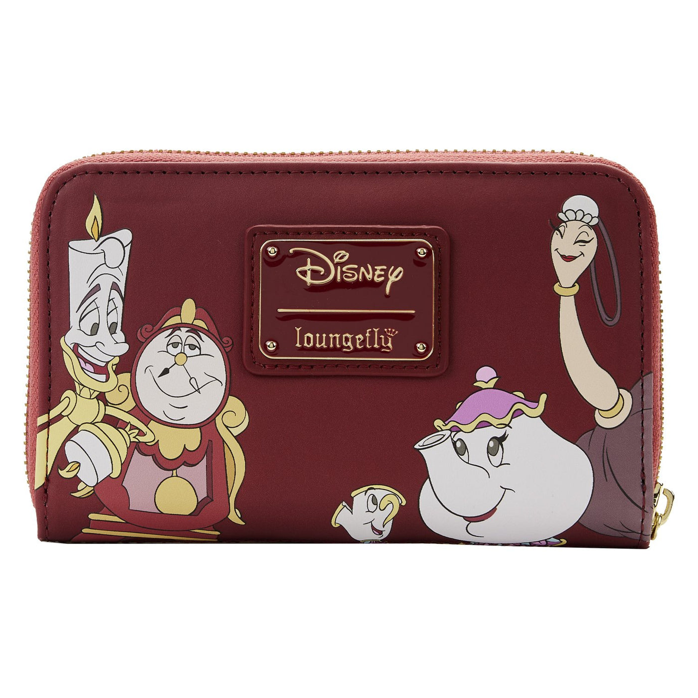 Loungefly Disney Beauty and the Beast Fireplace Scene Zip-Around Wallet -  Back