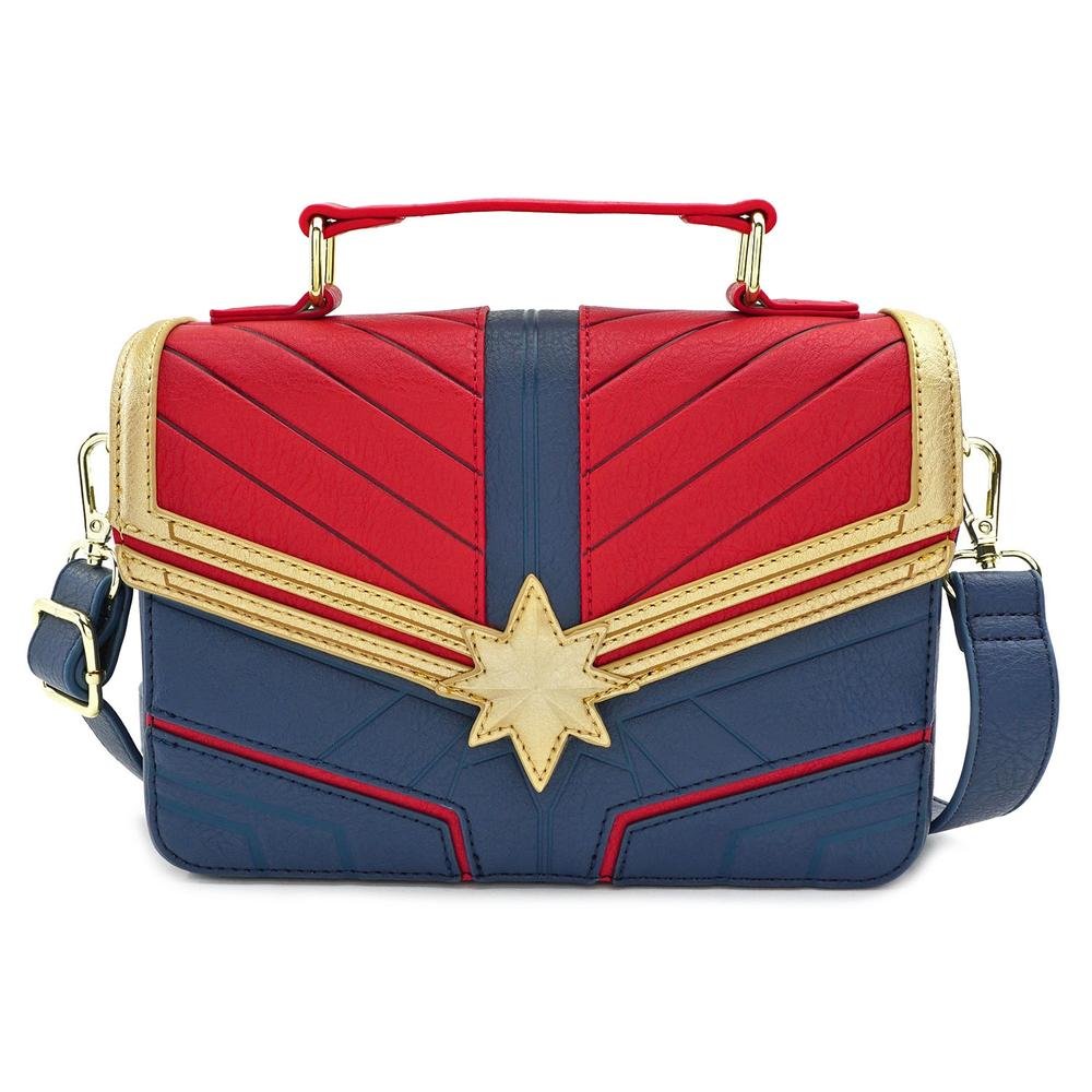 LOUNGEFLY X MARVEL CAPTAIN MARVEL COSPLAY CROSS BODY BAG - FRONT