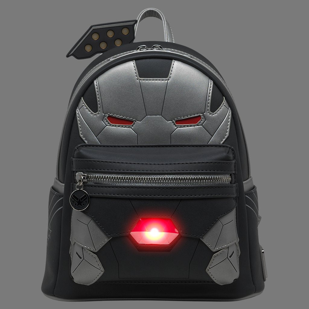 707 Street Exclusive - Loungefly Marvel Light Up War Machine Cosplay Mini Backpack - Front Light Up - 671803432826