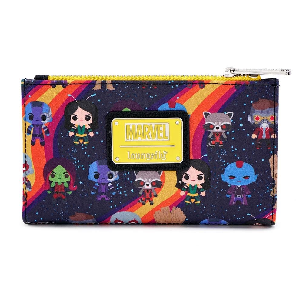 LOUNGEFLY X MARVEL GUARDIANS OF THE GALAXY CHIBI LINE-UP WALLET - FRONT