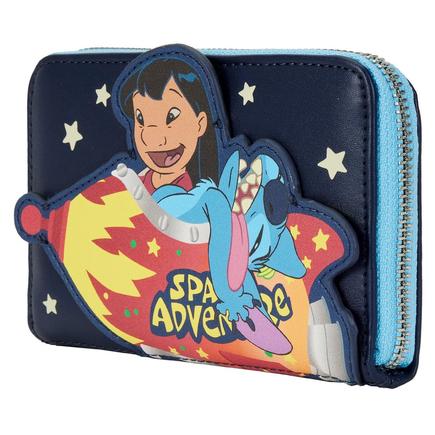 Products Loungefly Disney Lilo and Stitch Space Adventure Zip-Around Wallet - Close Up