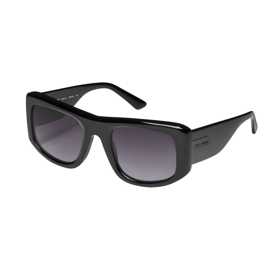 Quay Women's Uniform Oversized Square Sunglasses in Black Frame/Smoke Lens-top view