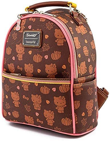 Sanrio Hello Kitty Pumpkin Spice Allover Print Convertible Mini Backpack