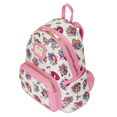 Loungefly Disney Princess Tattoo Allover Print Mini Backpack - Top View