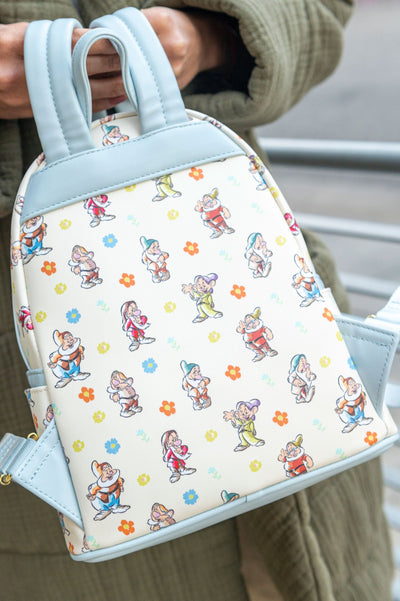 707 Street Exclusive - Loungefly Disney Snow White and the Seven Dwarfs Blue Mini Backpack - IRL Back
