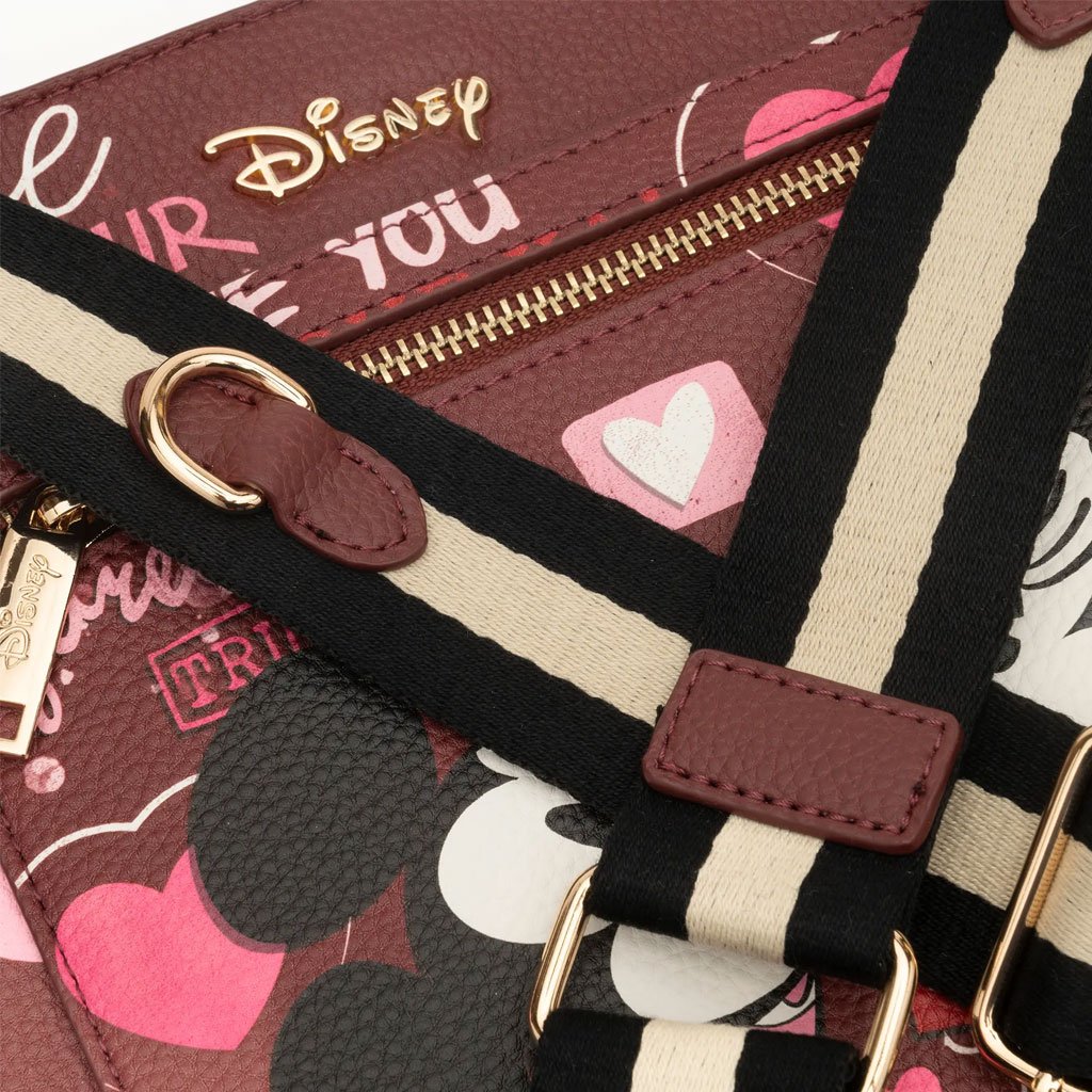 WondaPop Designer Series Disney Valentine Mickey and Minnie Crossbody - Straps
