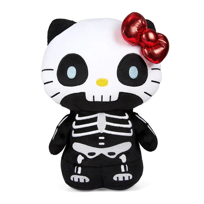 Kidrobot Sanrio Glow in the Dark 13" Hello Kitty Skelebones Plush Toy - Front