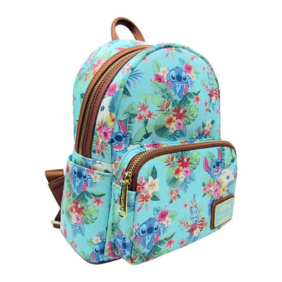 707 Street Exclusive - Loungefly Disney Lilo & Stitch Mint Floral Allover Print Mini Backpack - Side View