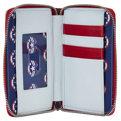 Loungefly Marvel Falcon Captain America Cosplay Zip-Around Wallet - Open View