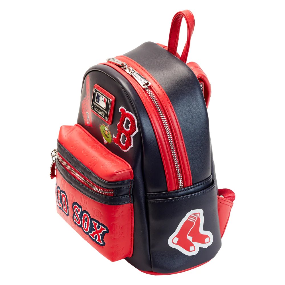 Loungefly MLB Boston Red Sox Patches Mini Backpack - Side View - 671803422223