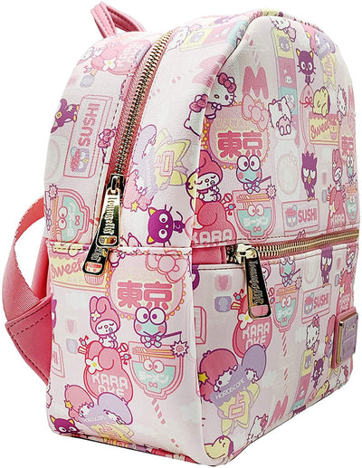 Sanrio Hello Kitty Kawaii Allover Print Convertible Mini Backpack