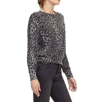 Gigi Snow Leopard Brushed Jersey Top