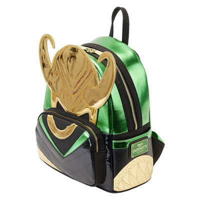 671803393288 - Loungefly Marvel Shine Loki Mini Backpack - Top View
