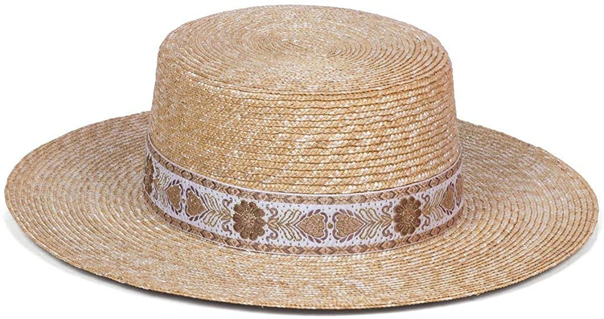 Spencer Special Vintage Ribbon Straw Boater Hat