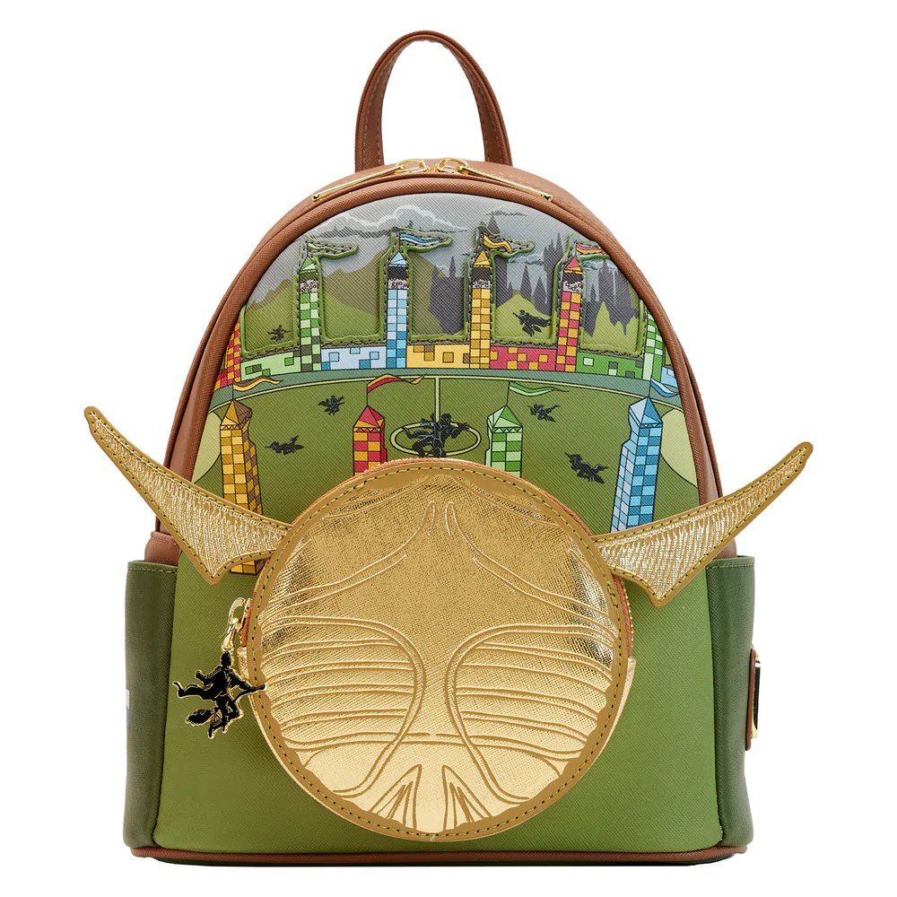 671803451544 - Loungefly Harry Potter Golden Snitch Mini Backpack -  Front
