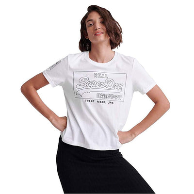 Vintage Logo Outline Piping Boxy T-Shirt