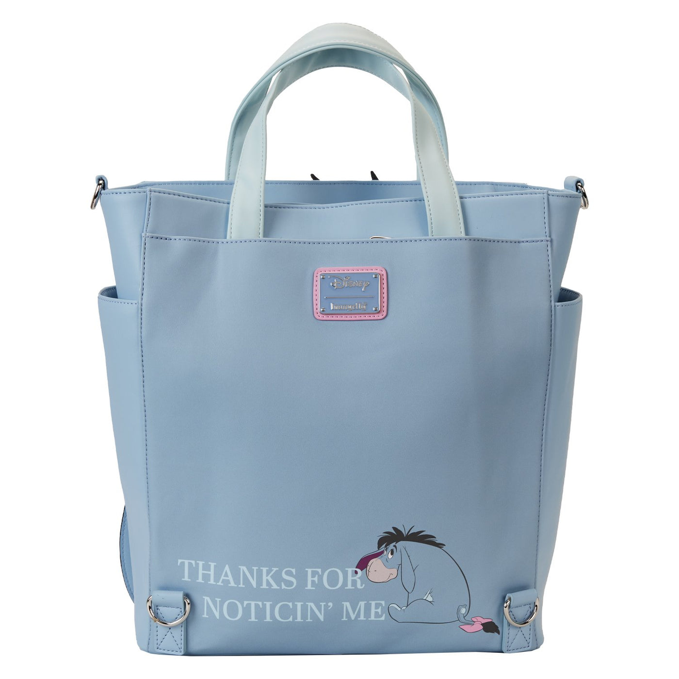 Loungefly Disney Winnie the Pooh Eeyore Convertible Tote Bag - Back without straps