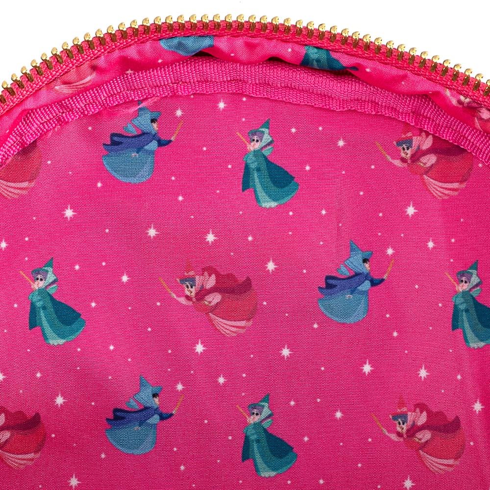 Disney Sleeping Beauty Floral Fairy Godmother Allover Print Mini Backpack - Inside