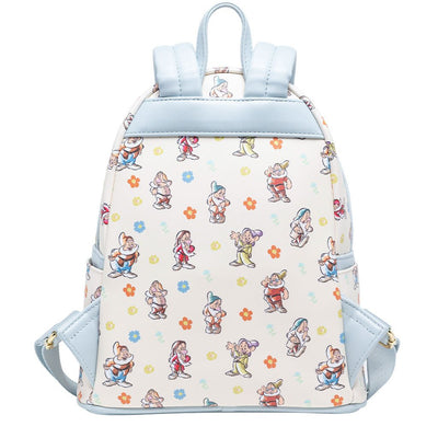 707 Street Exclusive - Loungefly Disney Snow White and the Seven Dwarfs Blue Mini Backpack - Back