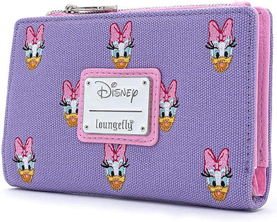 Disney Daisy Duck Embroidered Allover Print Canvas Wallet