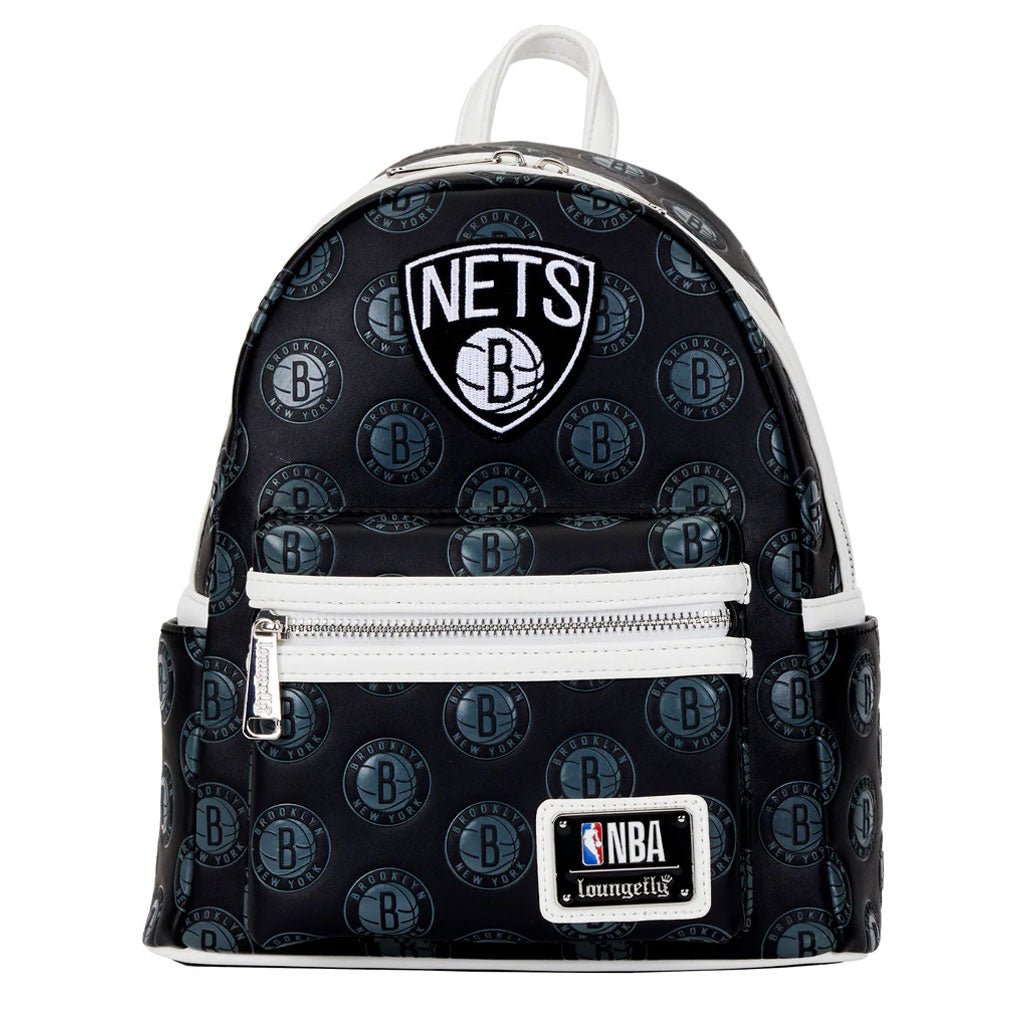 Loungefly NBA Brooklyn Nets Debossed Logo Mini Backpack - Front