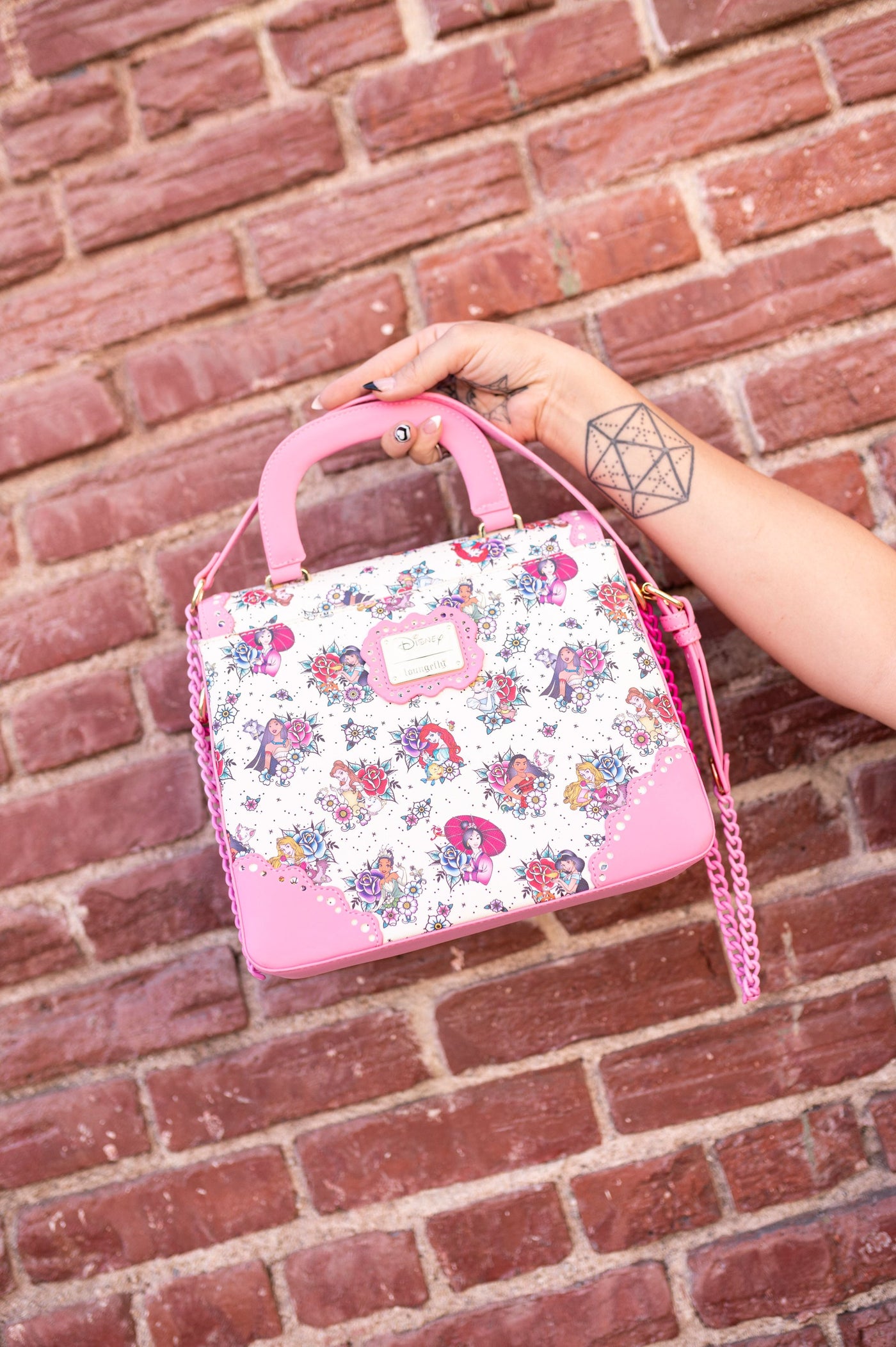 Loungefly Disney Princess Tattoo Allover Print Crossbody - IRL Back