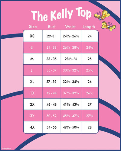 Stitch Shoppe by Loungefly Disney Alice in Wonderland Mad Keyhole Kelly Top - Size Chart