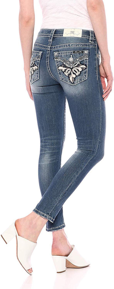Abstract Love Mid Rise Ankle Skinny Jeans