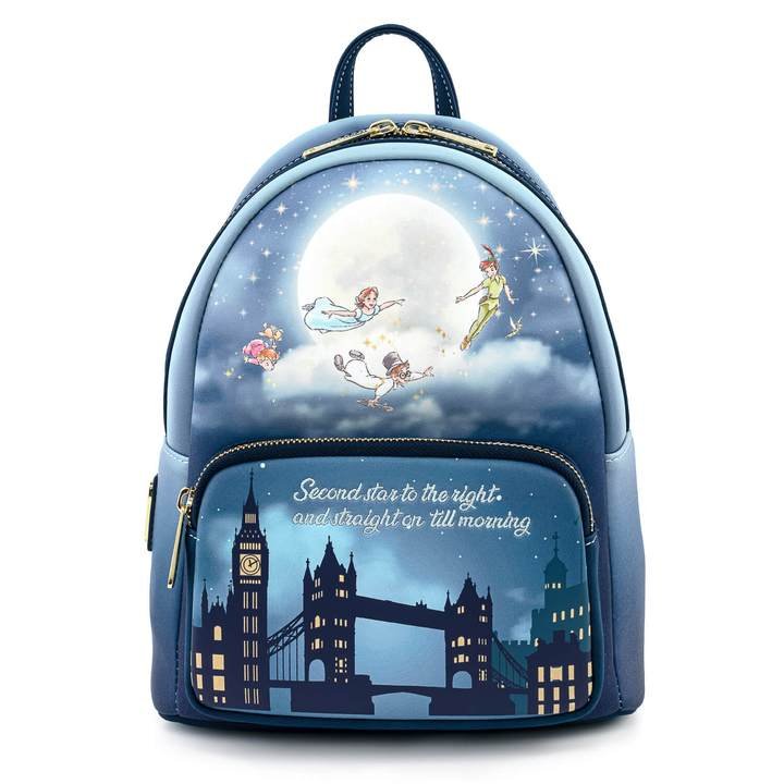 Loungefly Disney Peter Pan Second Star Glow in the Dark Mini Backpack - Front