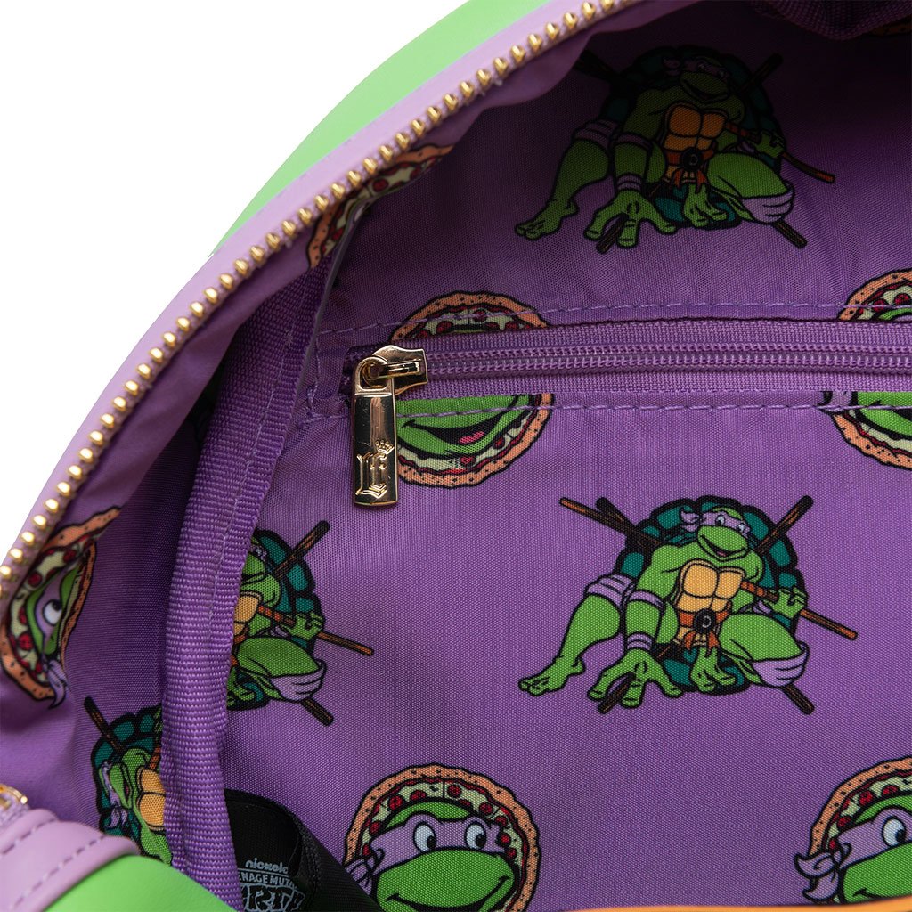 671803390911 - 707 Street Exclusive - Loungefly Nickelodeon TMNT Donatello Cosplay Mini Backpack - Interior Lining