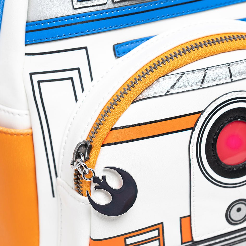 707 Street Exclusive - Loungefly Star Wars R2D2 and BB8 Light Up Cosplay Mini Backpack - Zipper Pull