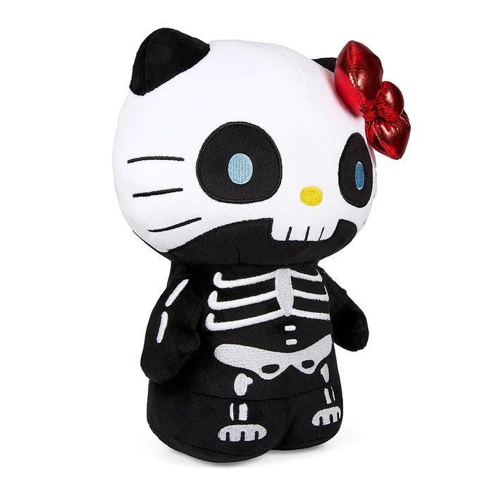 Kidrobot Sanrio Glow in the Dark 13" Hello Kitty Skelebones Plush Toy - Alternate Side View