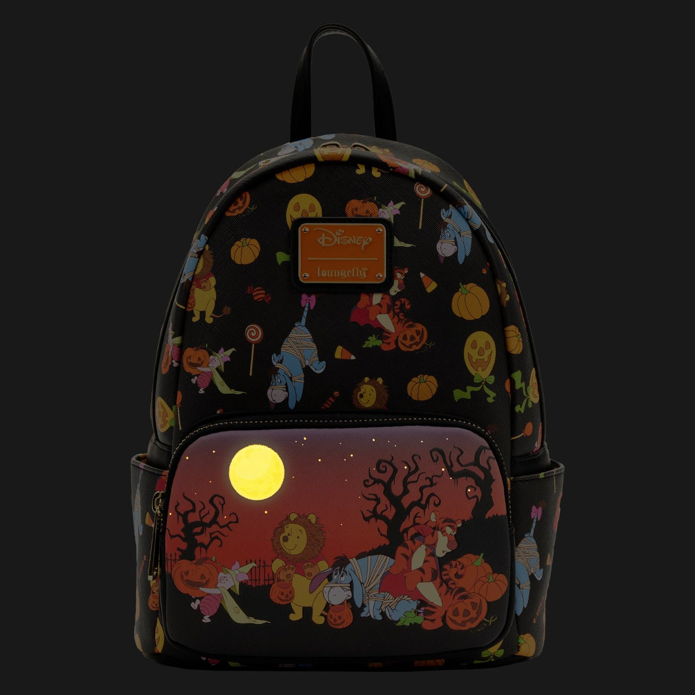 Loungefly Disney Winnie the Pooh Halloween Group Mini Backpack - Glow in the Dark