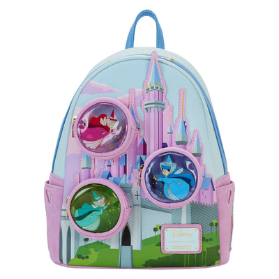 Loungefly Disney Sleeping Beauty Stained Glass Castle Mini Backpack - Front