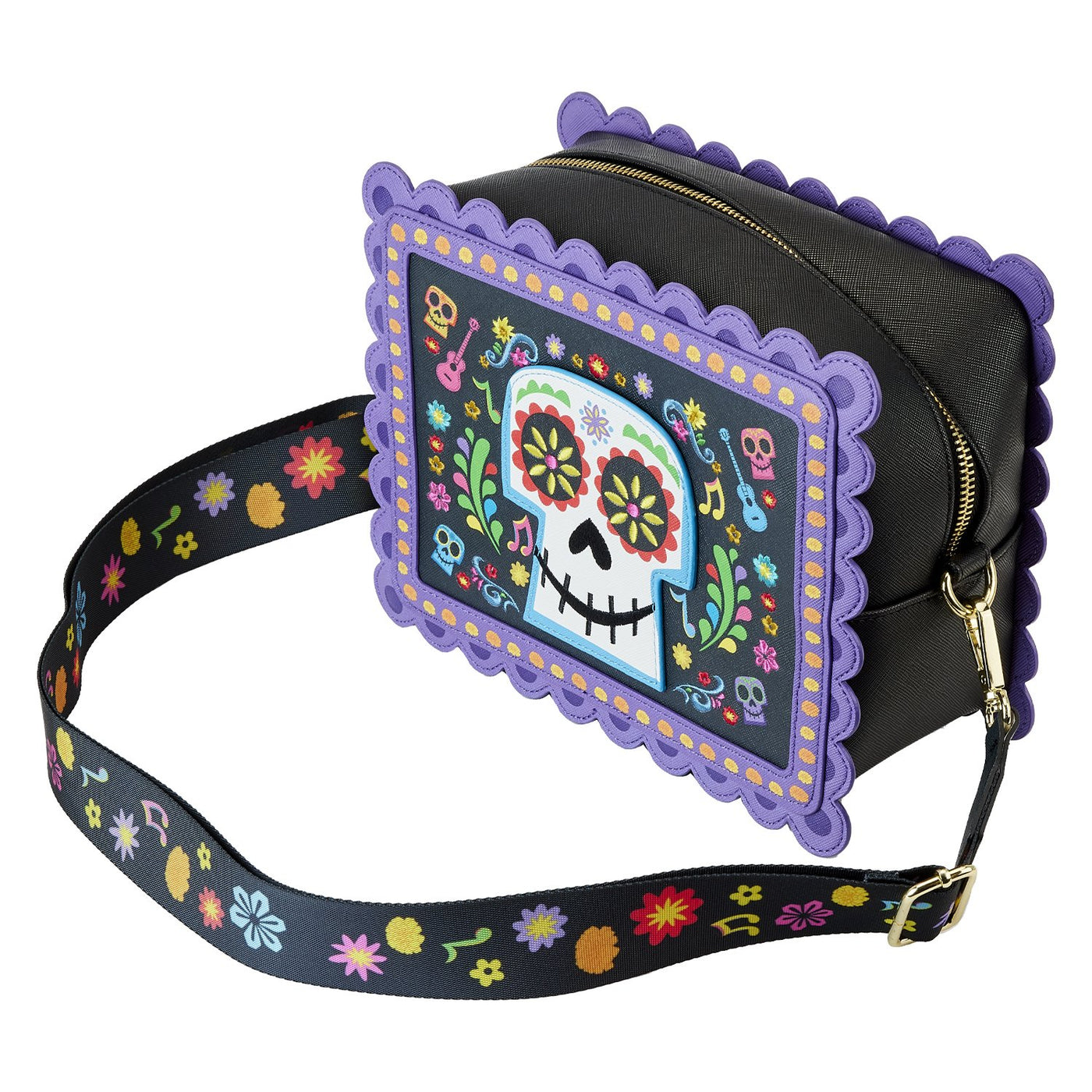 Loungefly Coco Miguel Floral Skull Crossbody Bag