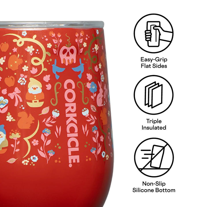 Corkcicle Disney Princess Snow White 12oz Stemless Cup - Alternate Close Up