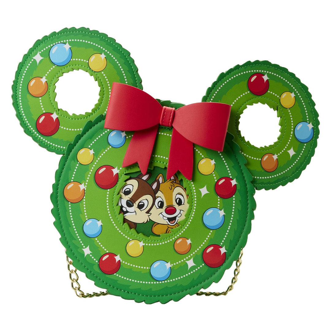 Loungefly Disney Chip and Dale Figural Wreath Crossbody - Front