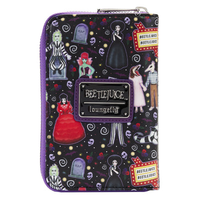 Loungefly Beetlejuice Icons Allover Print Zip-Around Wallet - Back