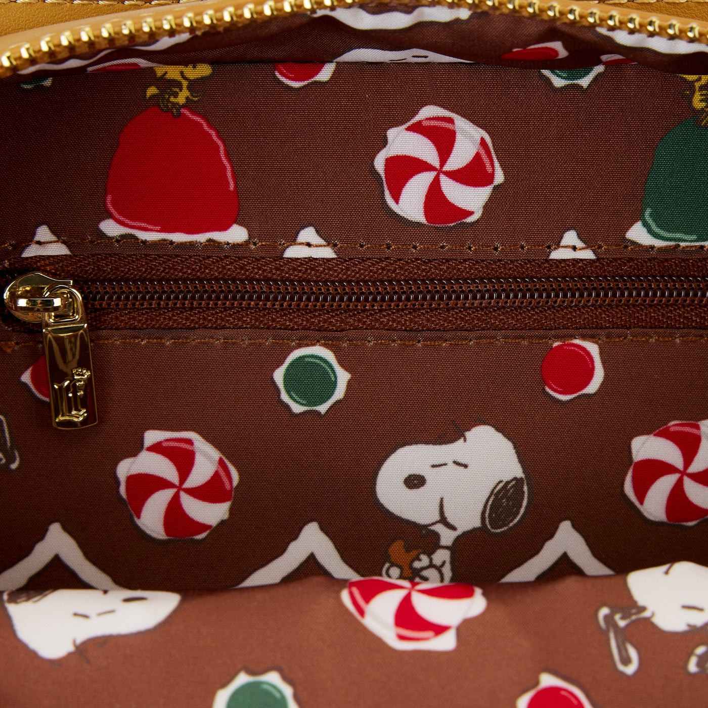 Loungefly Peanuts Snoopy Gingerbread House Figural Crossbody - Interior Lining