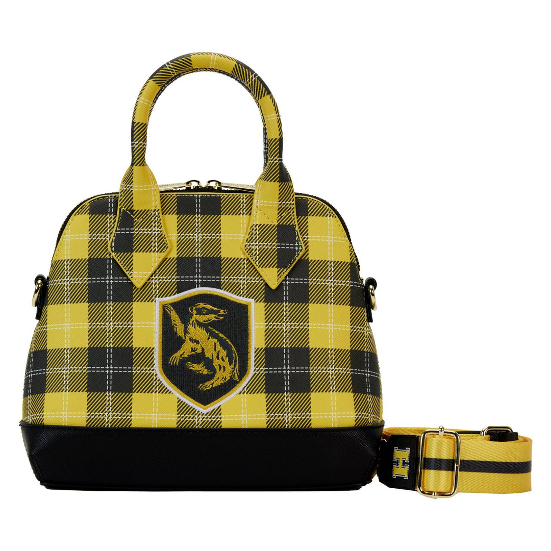 Loungefly Warner Brothers Harry Potter Varsity Hufflepuff Plaid Crossbody - Front