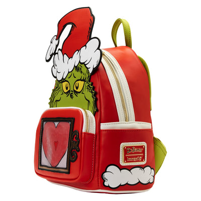 Loungefly Dr Seuss Grinch Lenticular Heart Mini Backpack - Side View