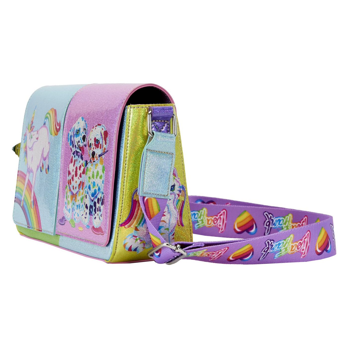 Loungefly Lisa Frank Color Block Crossbody - Side View