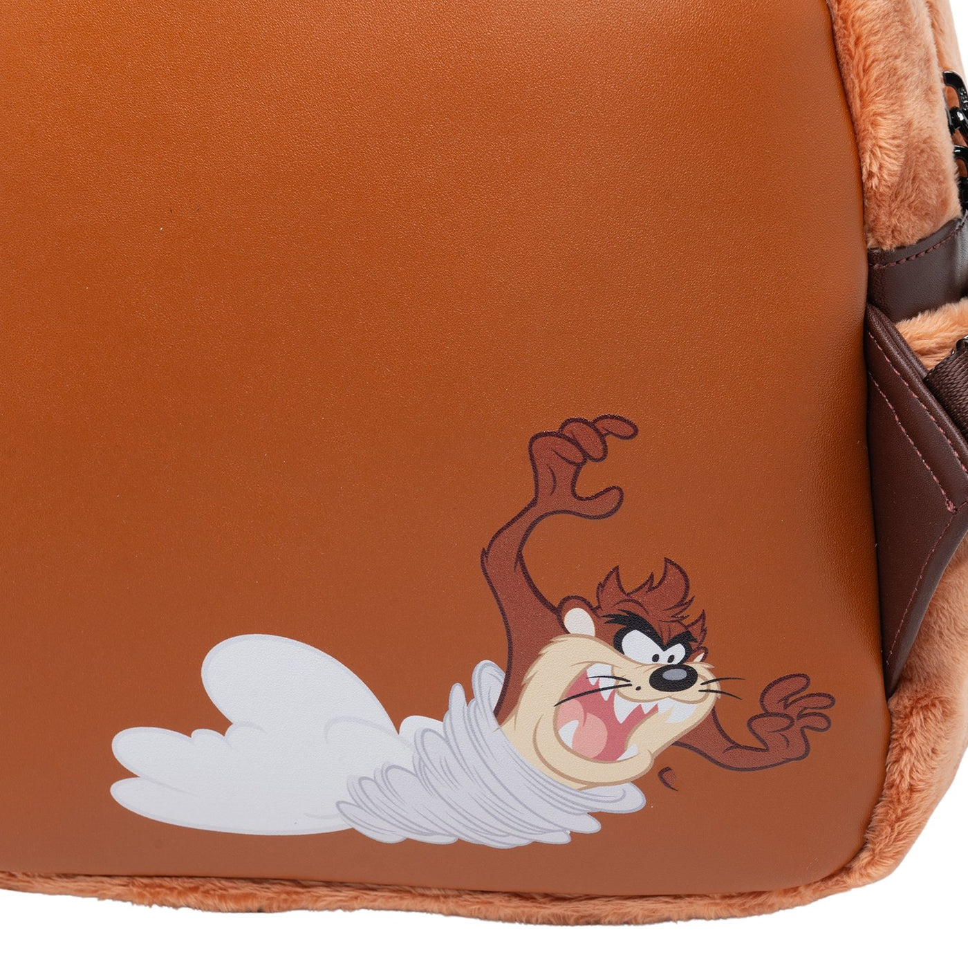 707 Street Exclusive - Loungefly Warner Brothers Looney Tunes Tasmanian Devil Plush Cosplay Mini Backpack - Back Closeup