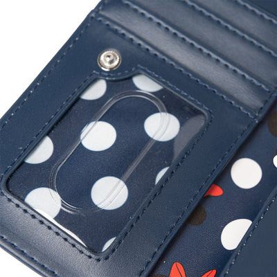 707 Street Exclusive - Loungefly Disney Minnie Mouse Polka Dot Navy Zip-Around Wallet  - Card view